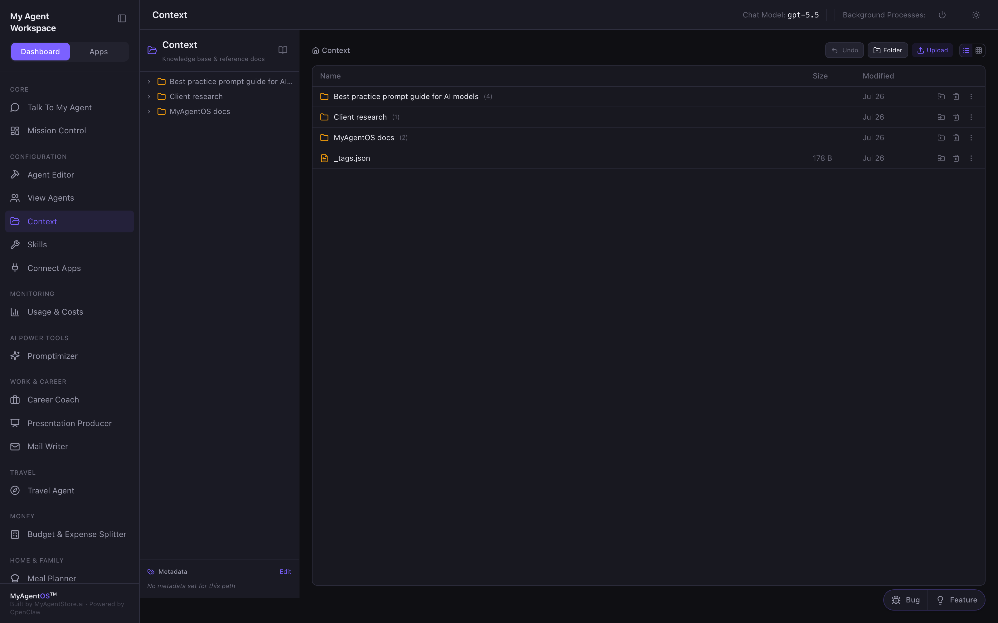 The knowledge base a new install ships with