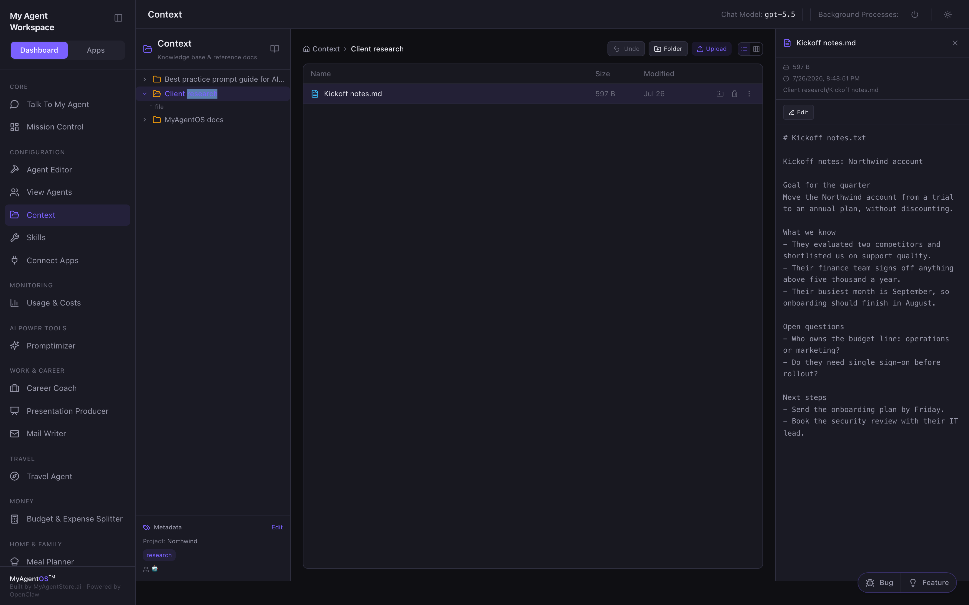 A file preview
