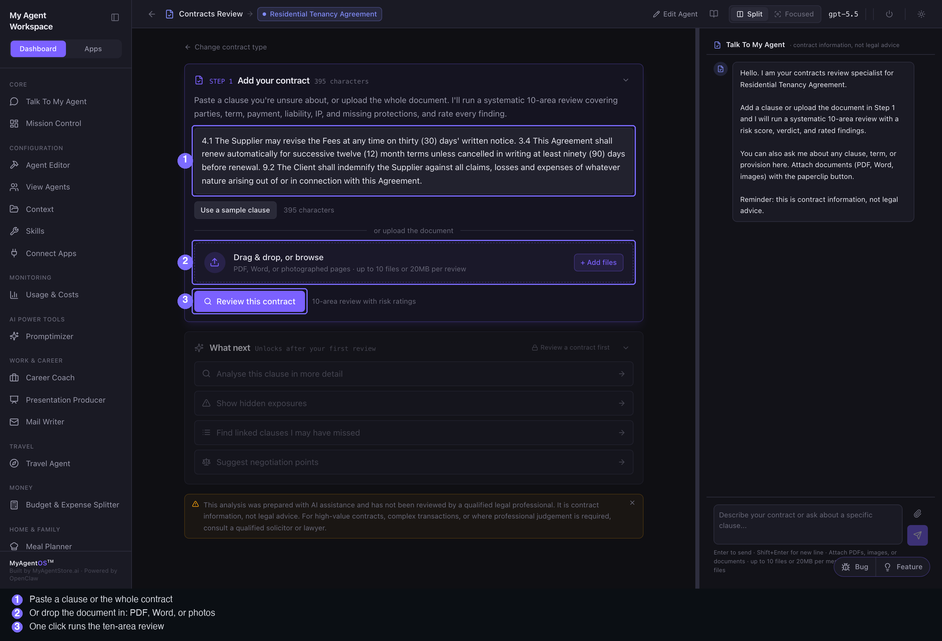 Add your contract, annotated