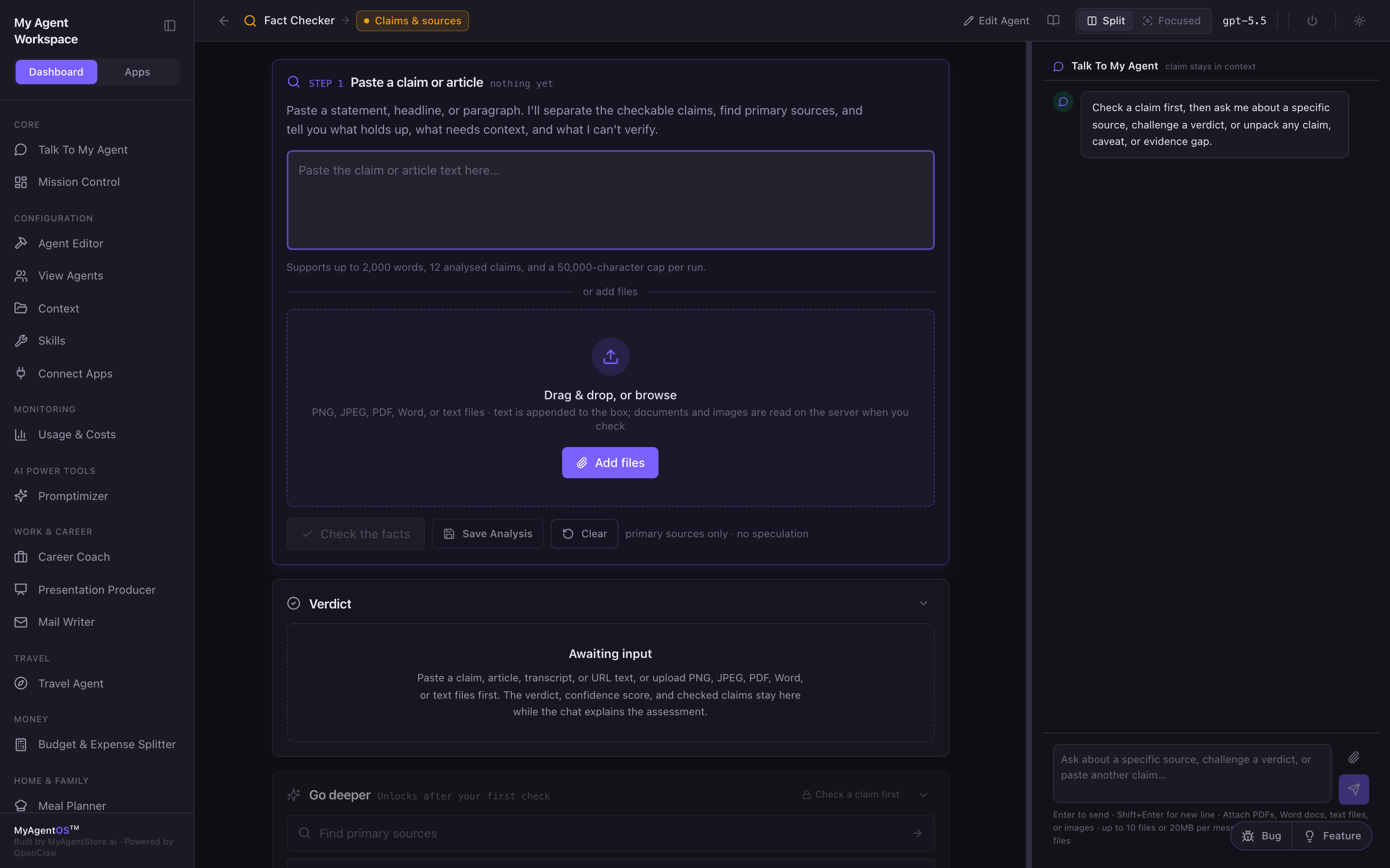 Paste a claim or article