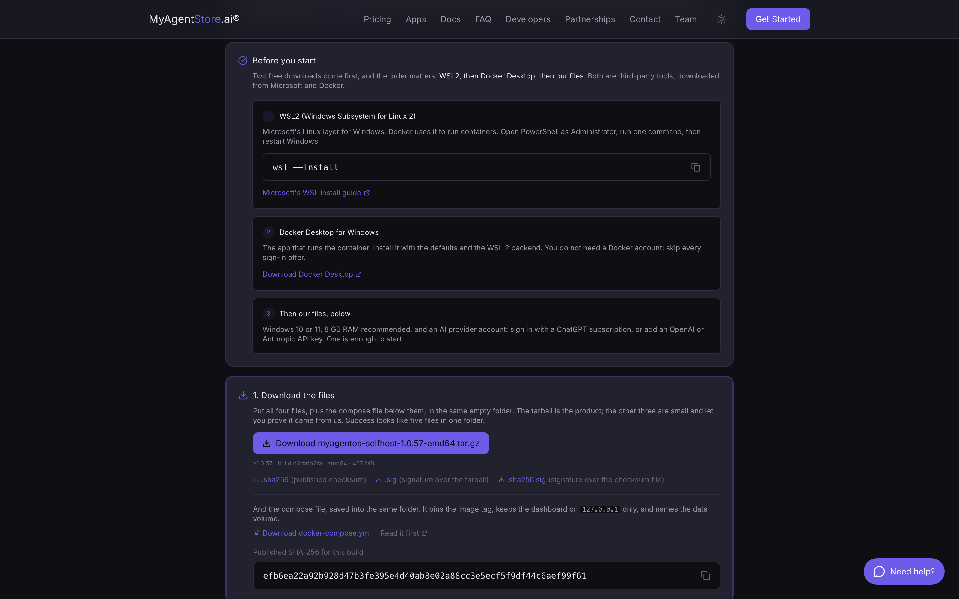 The Windows download section of the early-access page
