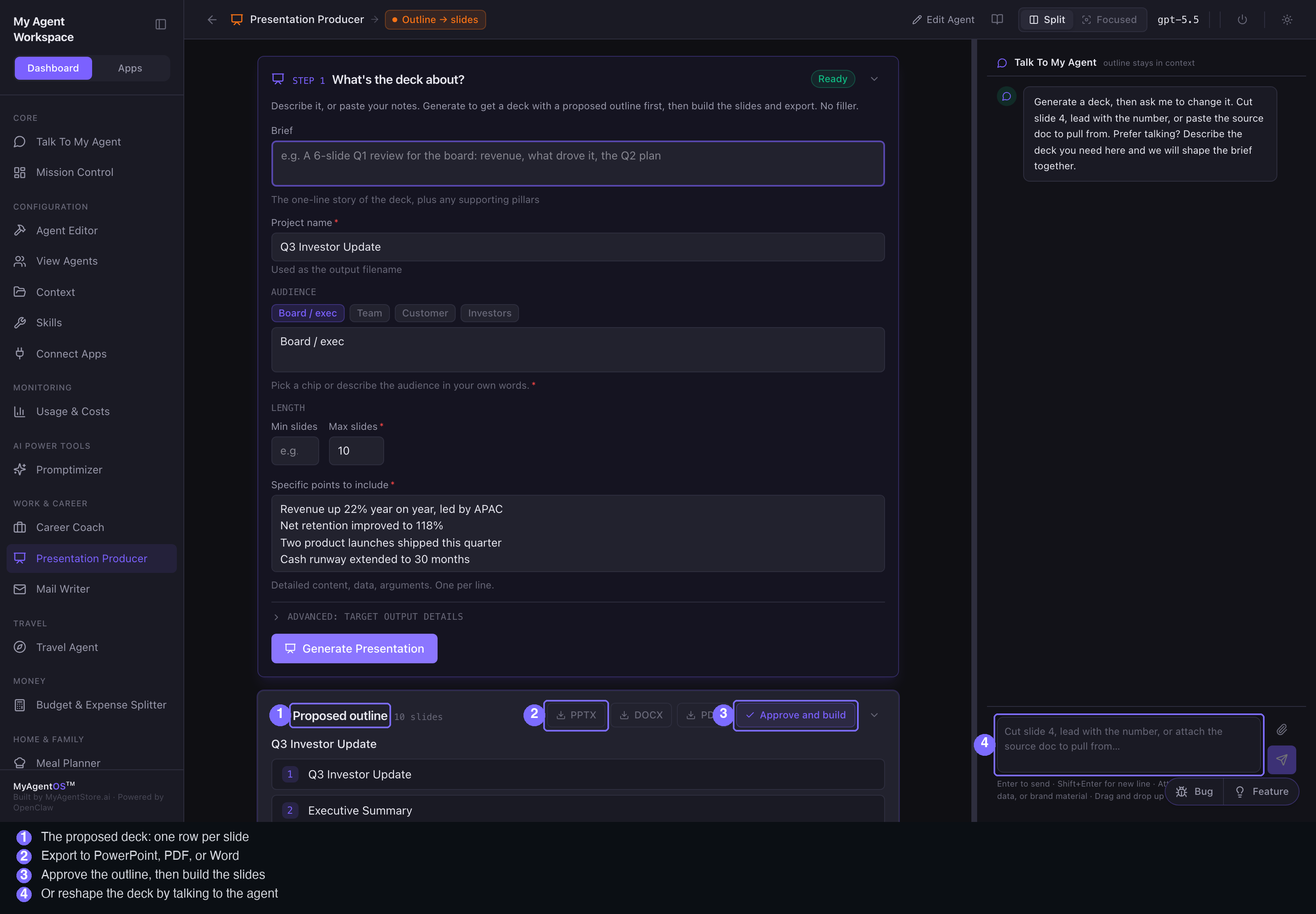 The proposed outline, annotated