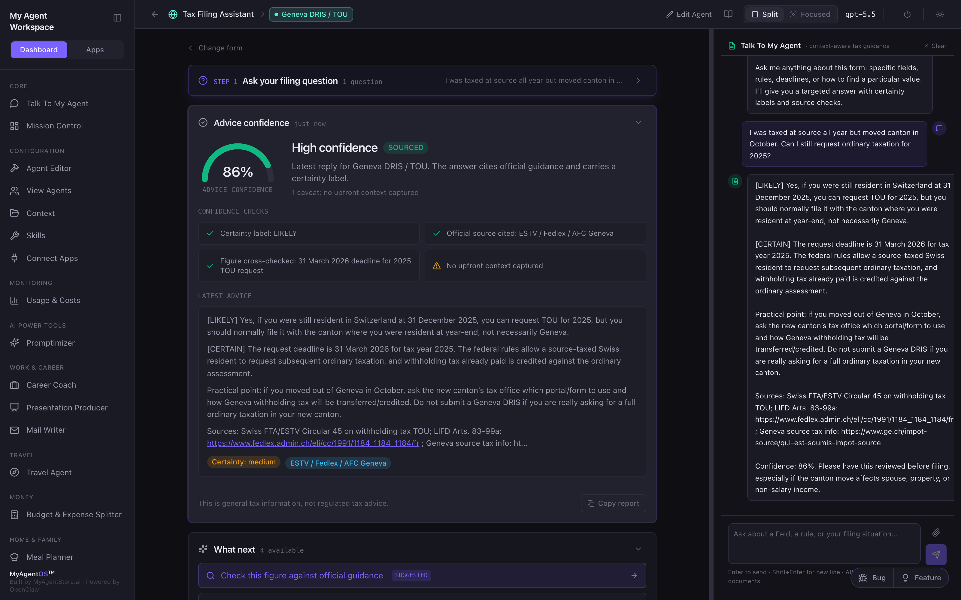 The confidence report